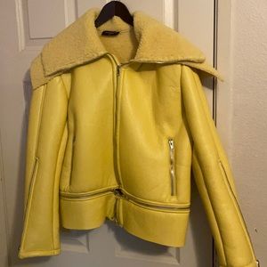 Nordstrom Nichole Lynel Yellow Vegan Leather Jacket